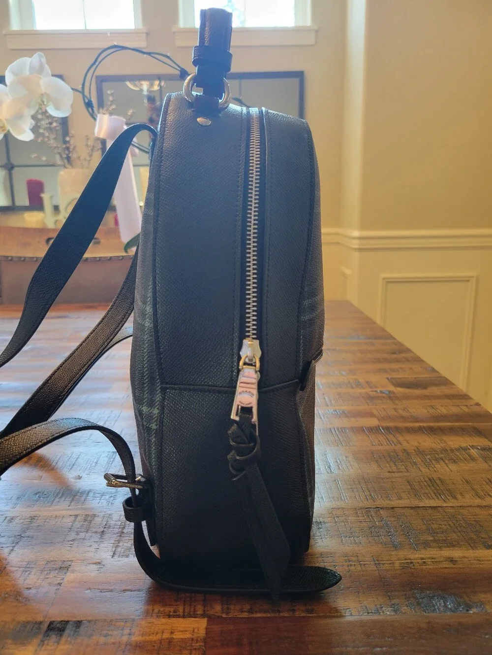 Coach Jordyn Backpack Signature Canvas Plaid F80051 Like New